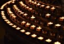 Prayer candles on a church altar