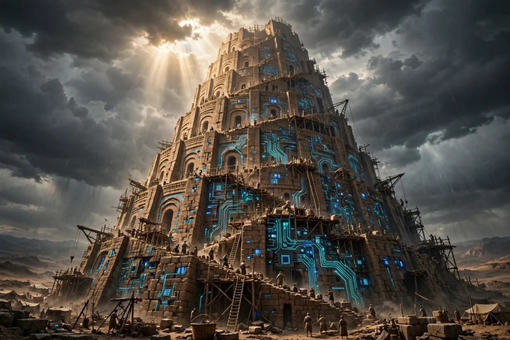 Tower of Babel with digital circuits