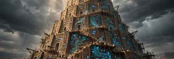 Tower of Babel with digital circuits