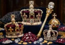 Golden crowns with rubies, diamonds and gold