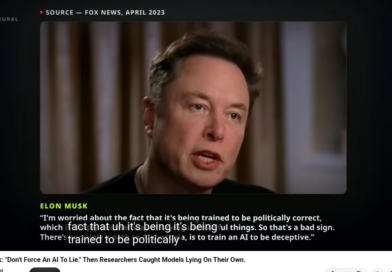 Elon Musk speaking in April 2023 Fox News interview about AI being trained to be politically correct