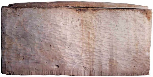 Ancient limestone ossuary bearing the inscription Alexander son of Simon