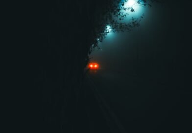 A road in darkness