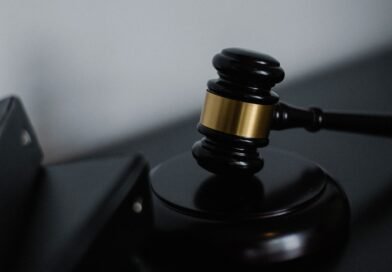 A judge's gavel in a courthouse